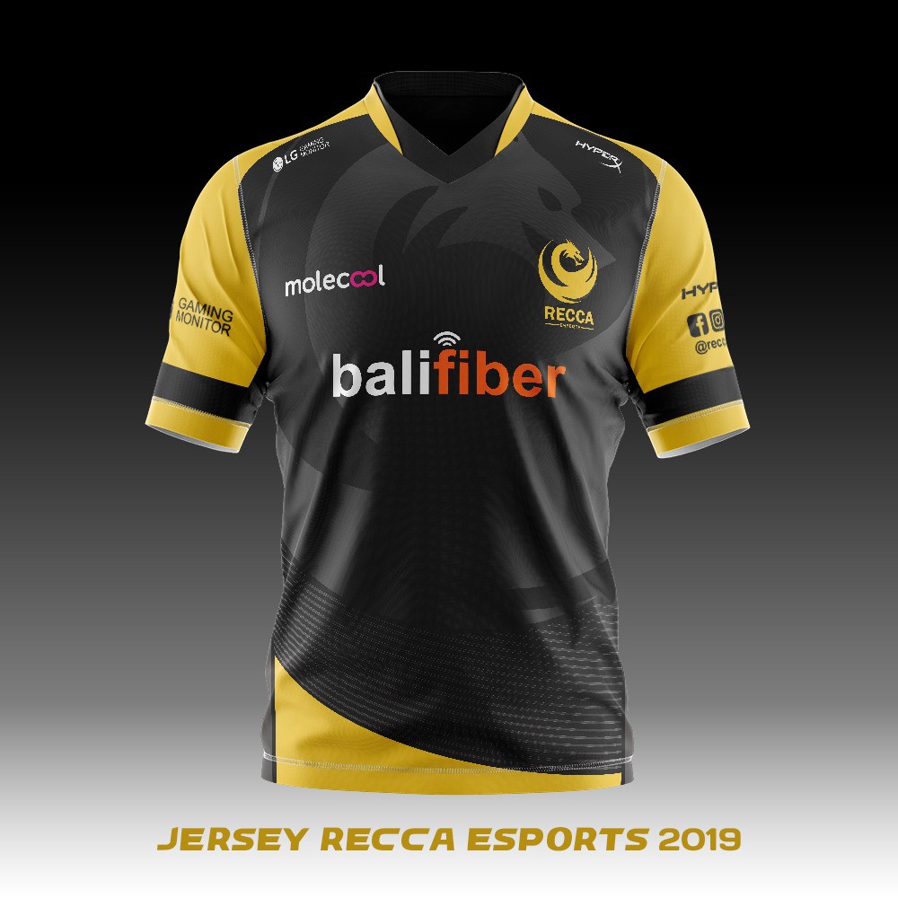 Baju Kaos Jersey Gaming RECCA Esports 2019 PUBGM,MLBB Free Nickname