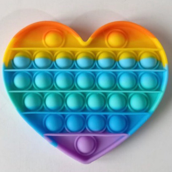 Mainan pop it murah popit Pop Its Square rainbow multicolor Fidget Toy Push bubble Penghilang Stres-levo pelangi