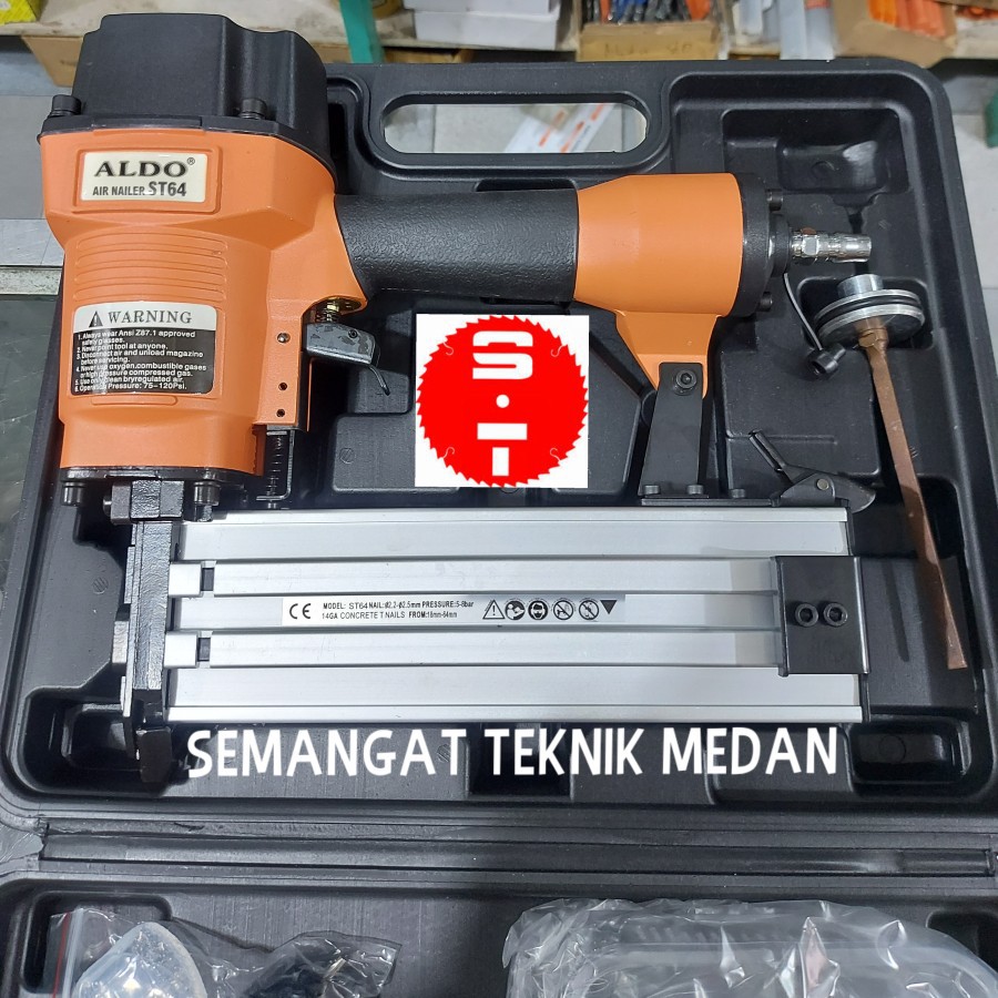 AIR NAILER GUN STAPLES ANGIN PNEUMATIC TEMBOK ST64 ST 64 50mm ALDO