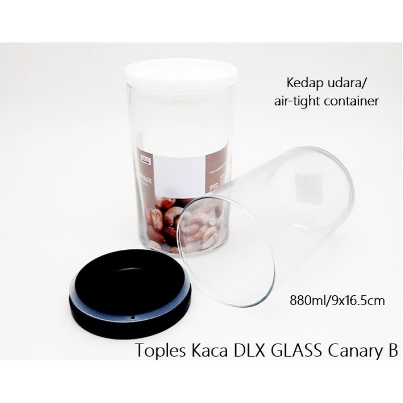 TOPLES LEBARAN TOPLES KACA TUTUP PLASTIK CANARY B 880ML DLX CANARY B TEMPAT BUMBU SERBAGUNA