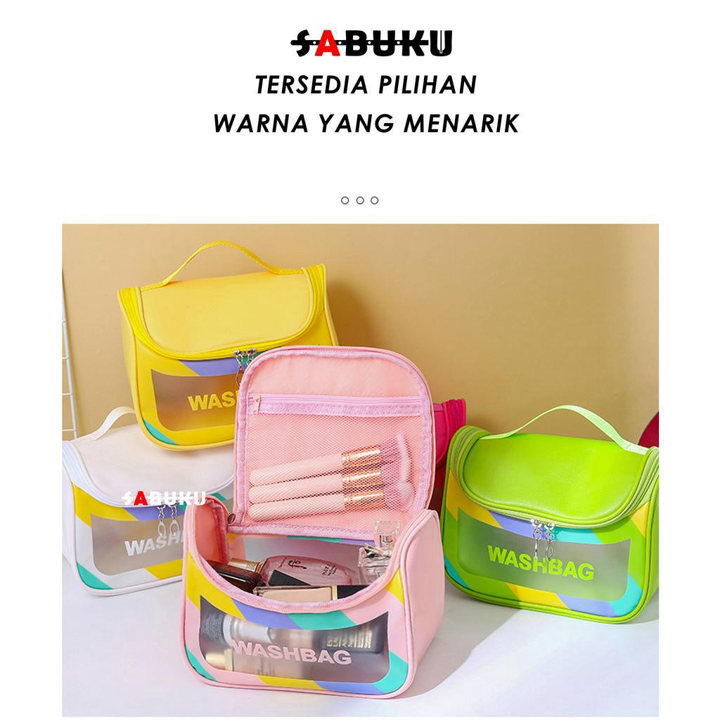 [S&amp;K] Wash Bag Bahan PVC Toilet Travel Pouch Tas Make Up Transparan Pouch Make Up Travel-SK1007