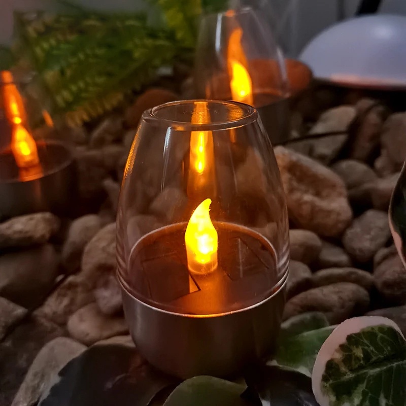 Lampu LED Bentuk Lilin Bahan Stainless Steel Ukuran 6x9cm Untuk Dekorasi Pesta Pernikahan