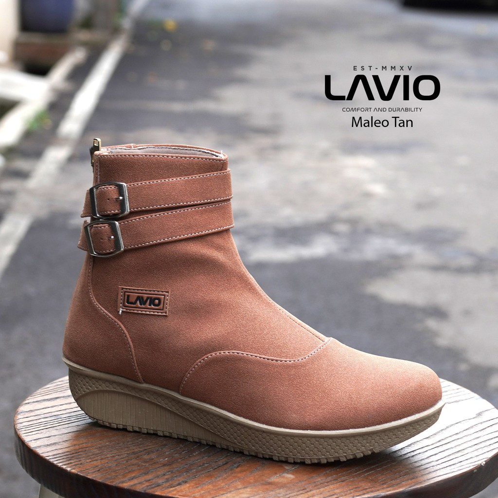 Sepatu Boots Wanita Cewe Keren Korea Kekinian Lavio Maleoo Original