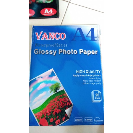 Glossy photo paper Vanco A4-230