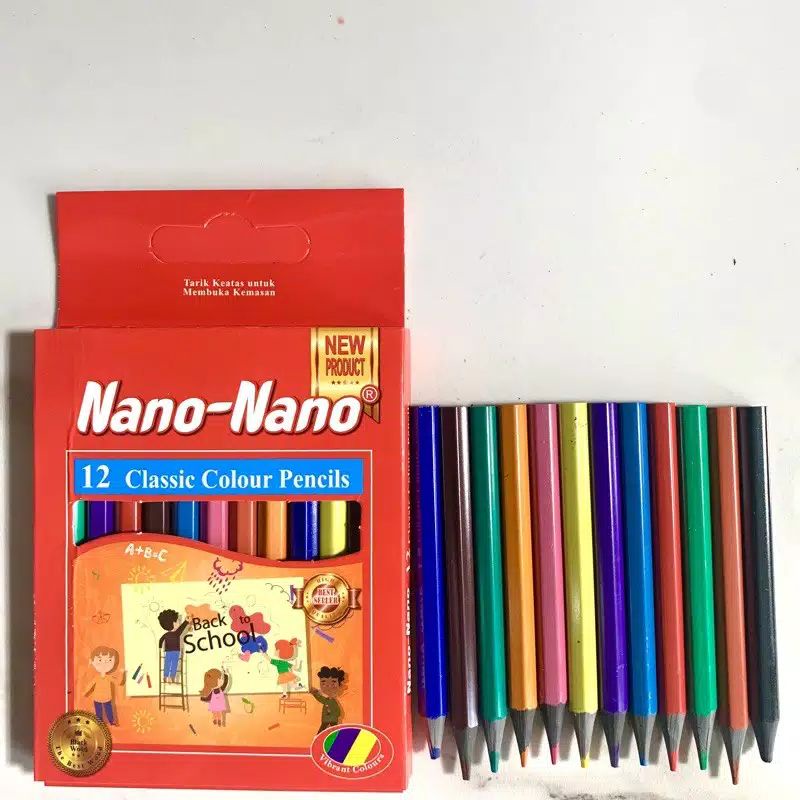 Medan Termurah (Cat kayu pendek) Best seller Cat kayu pencil 12 warna nano pendek