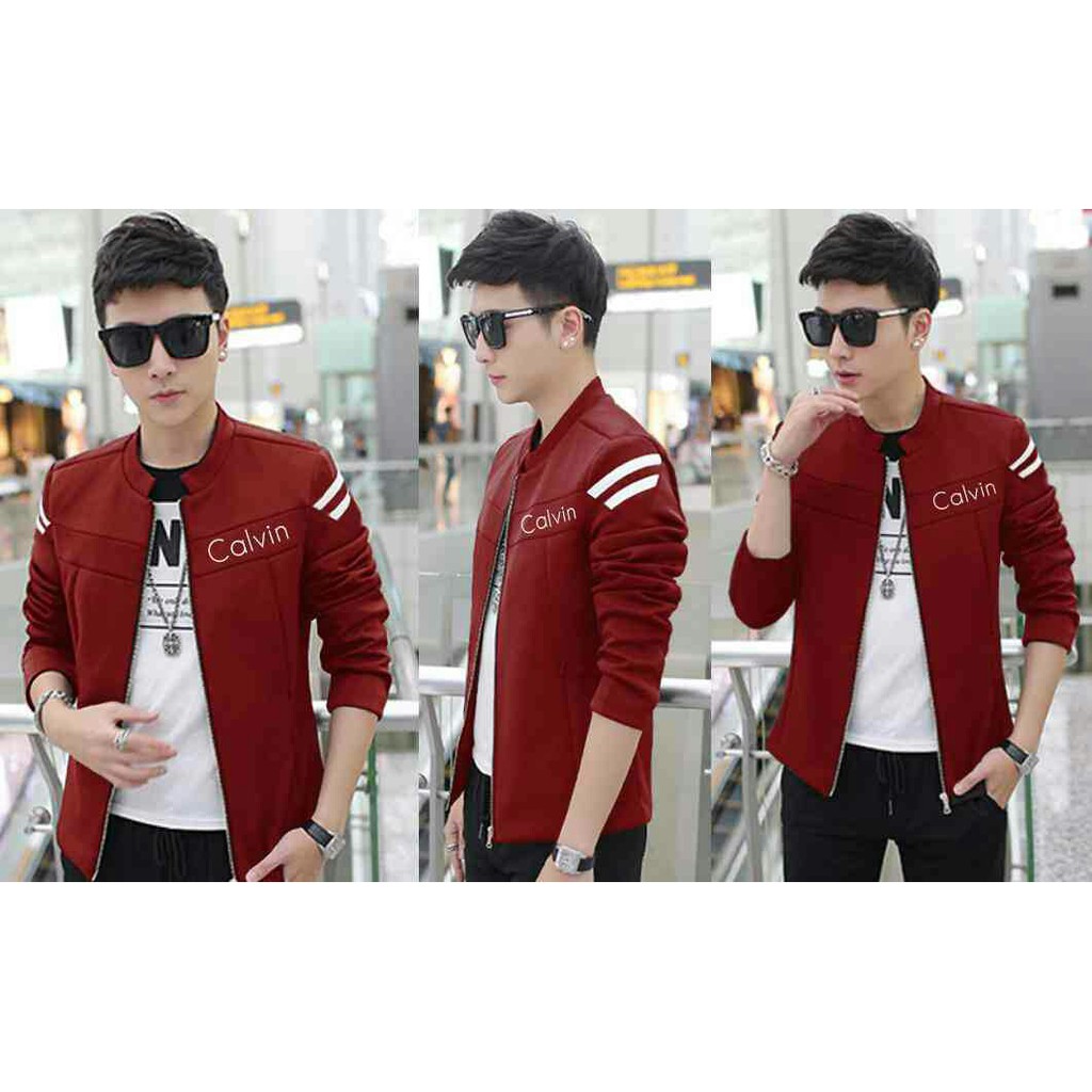 Jaket Outwear  Calvin Maroon