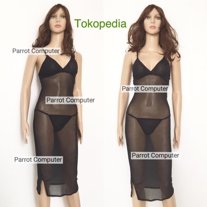 Lingeri Seksi 116 Sexy Lingerie Wanita Transparan Baju Tidur Panjang
