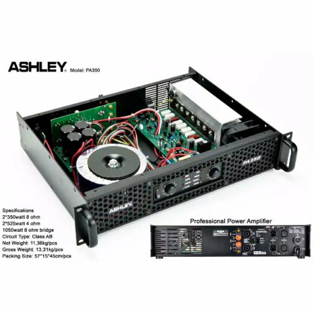 Power ashley pa 350 original amplifier ashley pa350 2 channel