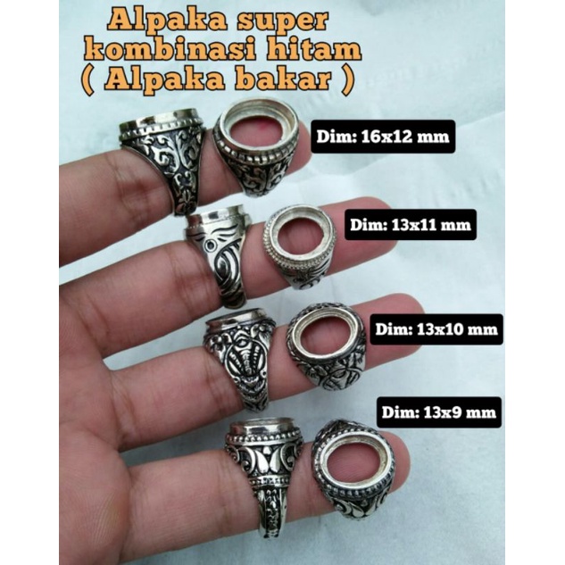 emban batu akik dan permata alpaka super size jari 6 alpaka bakar.61
