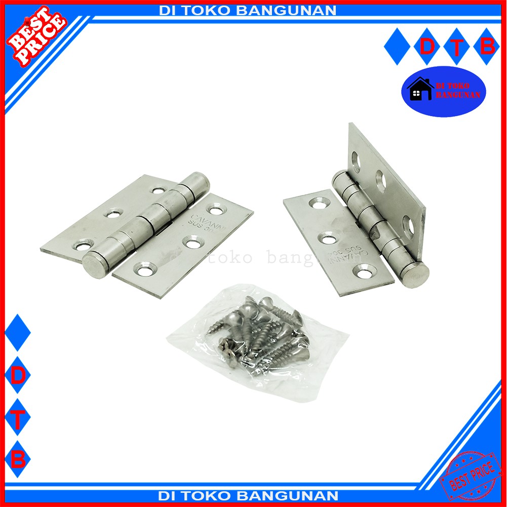 Engsel Pintu Jendela Tebal 3 Inch Stainless Steel SUS 304 Cavanni