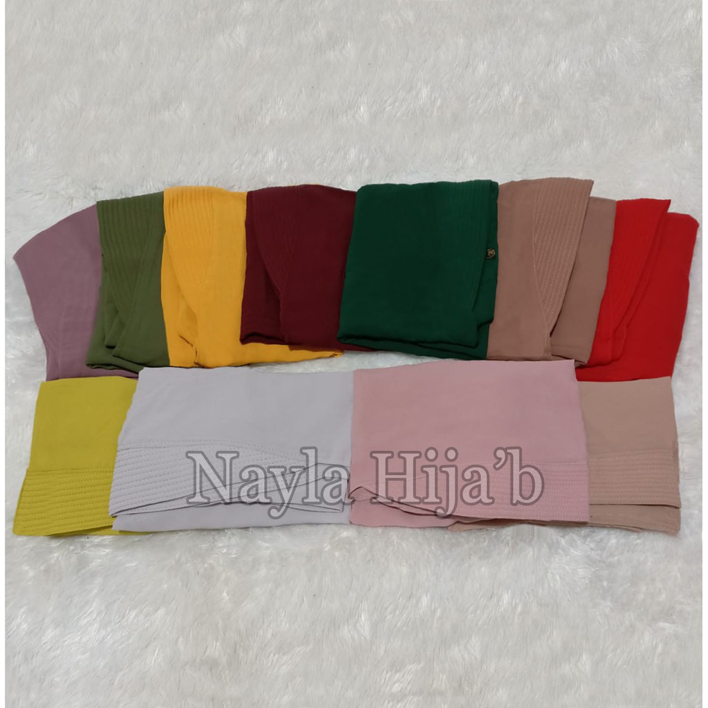 Khimar 2 Layer HANUM Ceruty BabyDoll Hijab Khimar Syar'i Pet Antem Kerudung Jumbo Termurah Nayla Hija'b