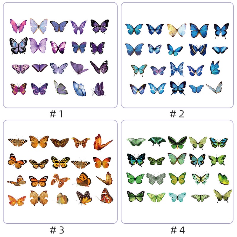 40pcs Stiker Butterfly Cantik Anti Air Untuk Dekorasi DIY