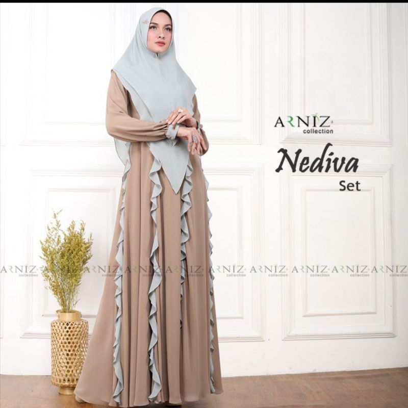 gamis set arniz nediva terbaru