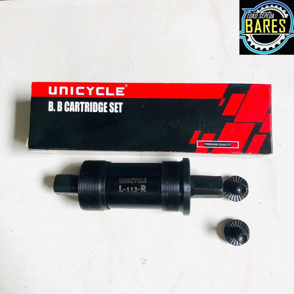 BB Cartridge Sepeda Unicycle 113 mm - 118 mm - 122 mm / Bottom Bracket Kotak Bearing Gir / As Tengah Laker