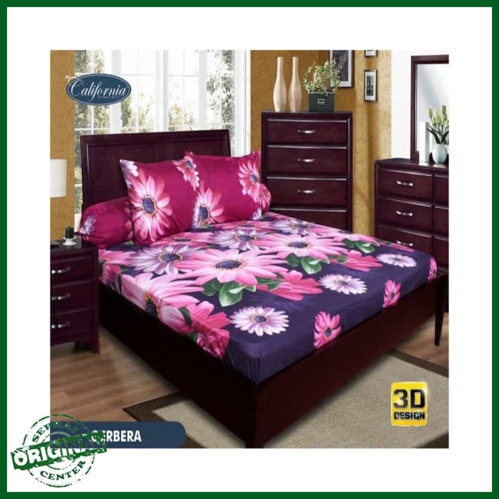 SEPRAI CALIFORNIA / SPREI CALIFORNIA GERBERA SINGLE 120 No.3 SEPRAI BUNGA ASTER PINK UNGU