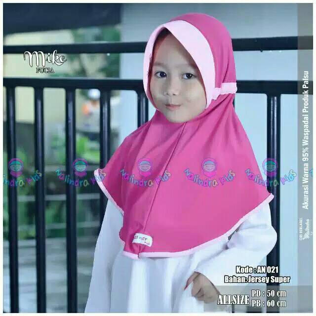 Jilbab instan serut Anak MIKE Ori Nalindra Hijab
