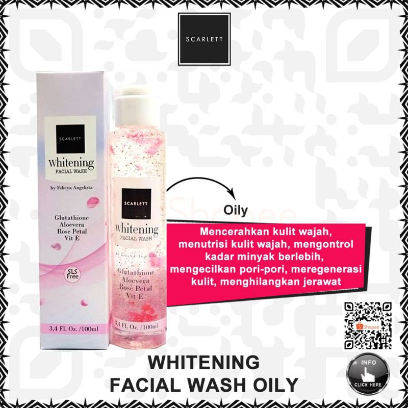 SCARLETT BRIGHTENING FACIAL WASH - OILY SKIN - NORMAL SKIN - ORI BY FELICYA ANGELISTA