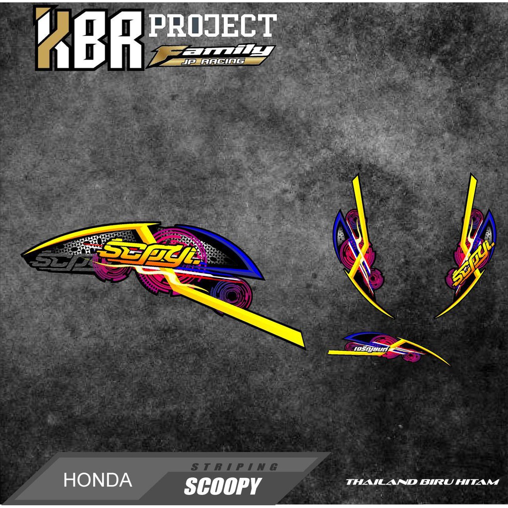 striping list scoopy thailand biru hitam sticker variasi Striping Scoopy 2017 2018 2019 Fi / F1 New