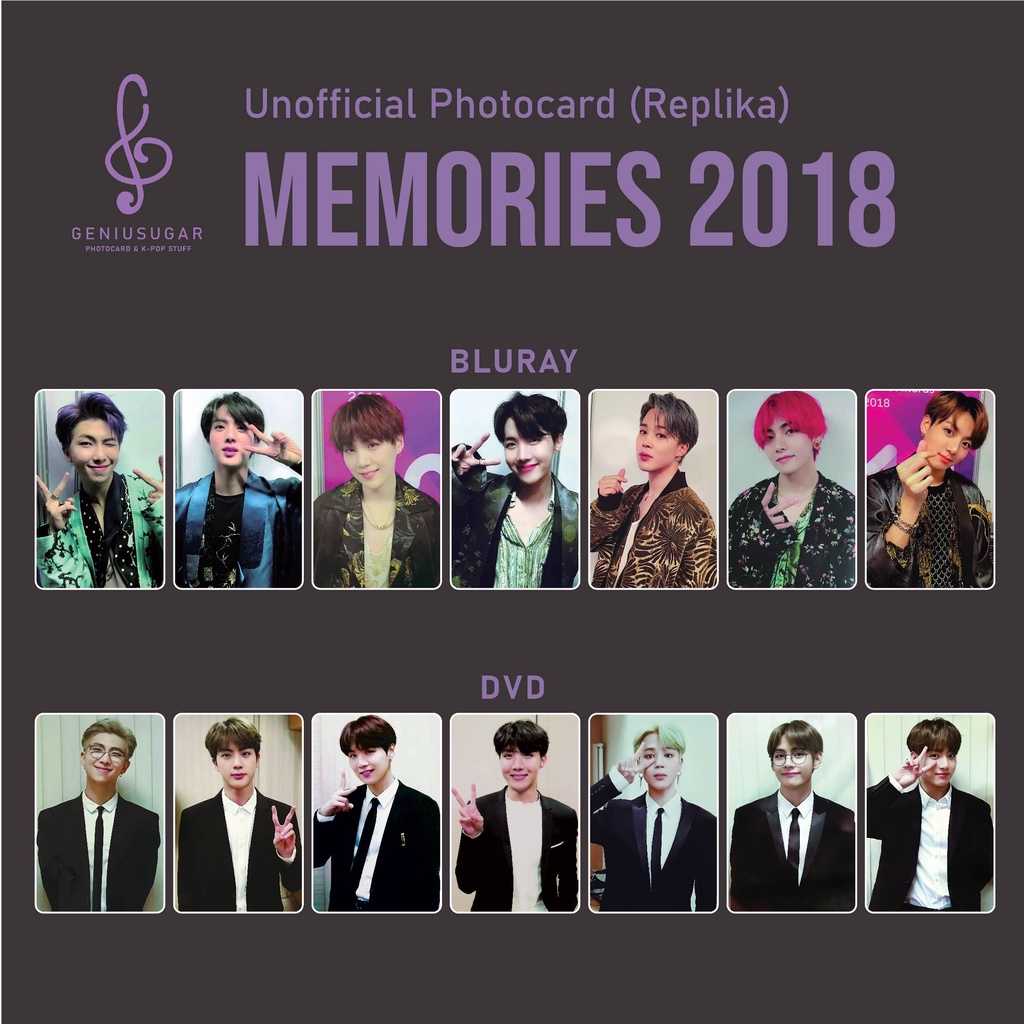 [REPLIKA BTS] PHOTOCARD MEMORIES 2018 BLURAY DVD UNOFFICIAL