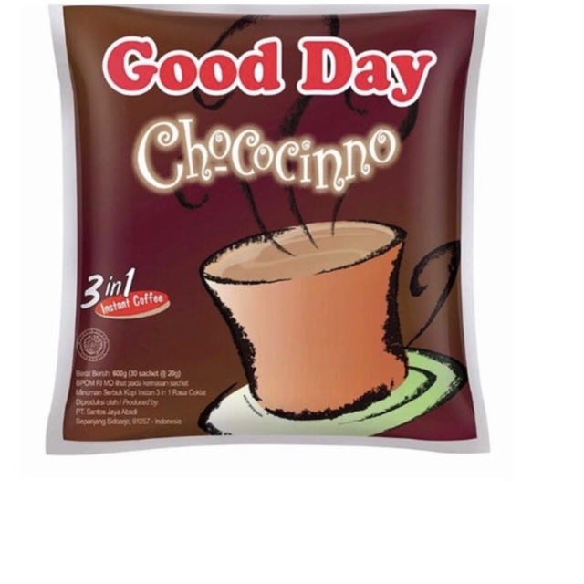 

Kopi Good Day Chococino 1 renceng (isi 10 bungkus)