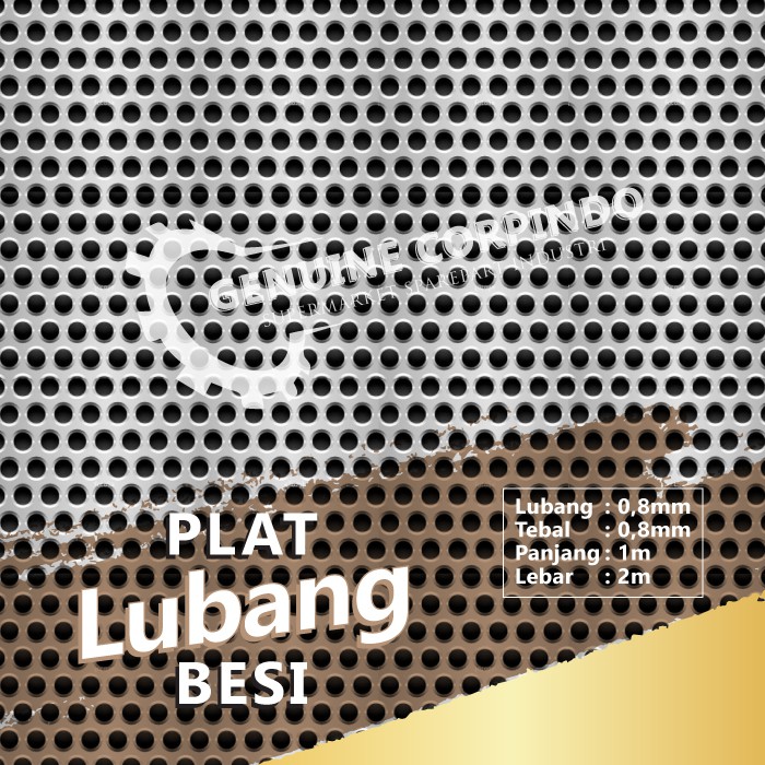 Plat Besi Lubang 0.8 mm X Tebal 0.8 mm x 1 M X 2 M
