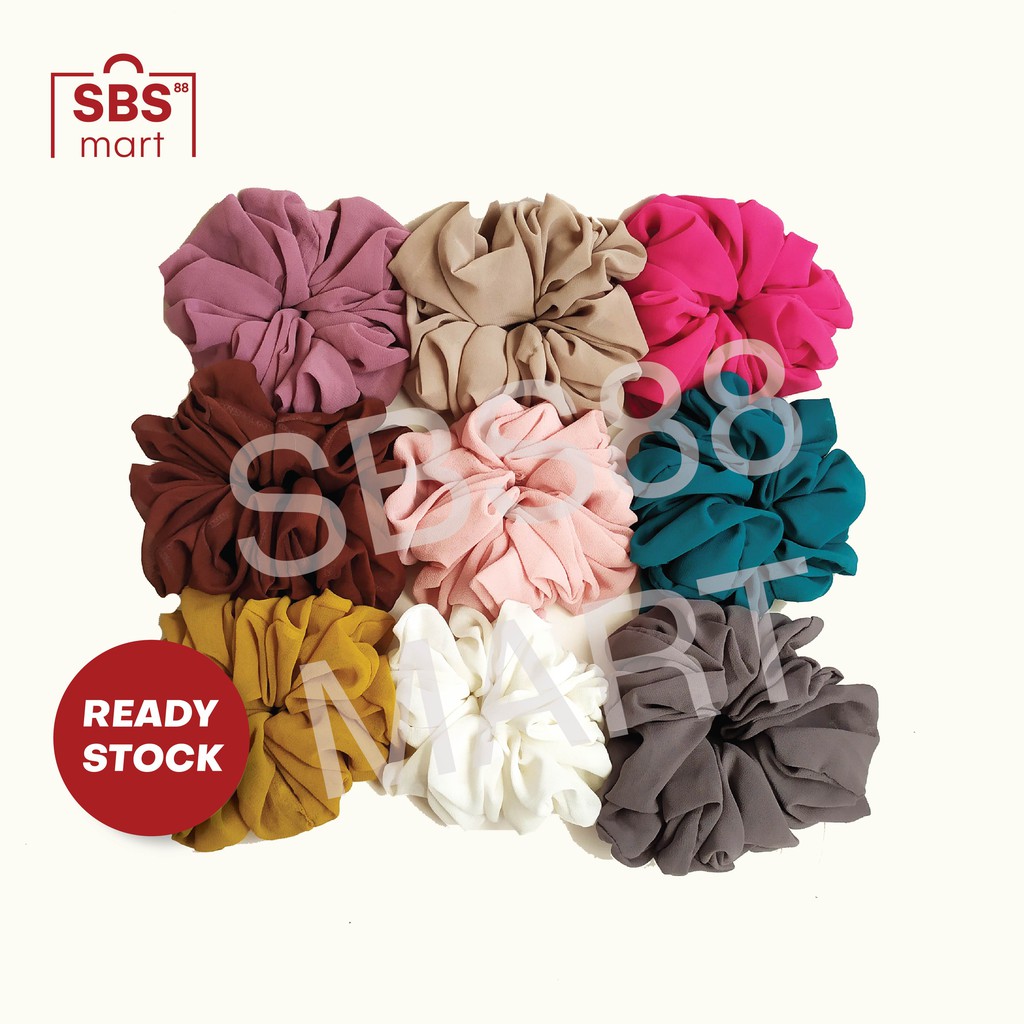 SCRUNCHIE HIJAB JUMBO - Ikat Rambut Cepol - Cepol Hijab BAHAN CERUTI PREMIUM LEMBUT