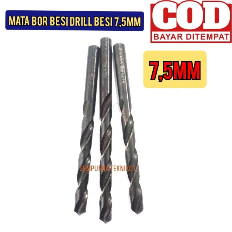 mata bor besi drill besi mata bor  7,5mm bor hss