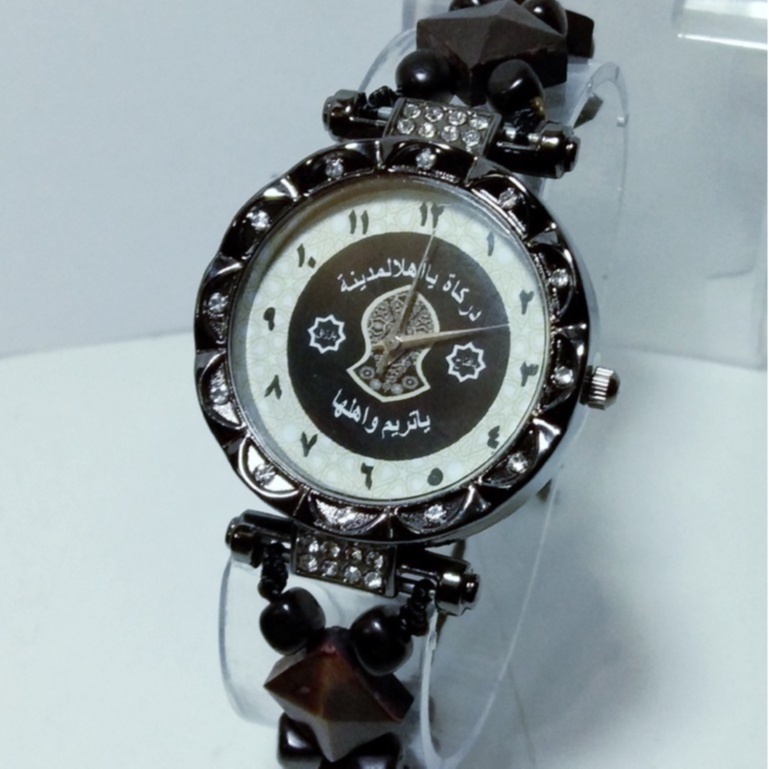 JAM TANGAN TEROMPAH TALI KAYU KAOKA / FASHION JAM TANGAN WANITA