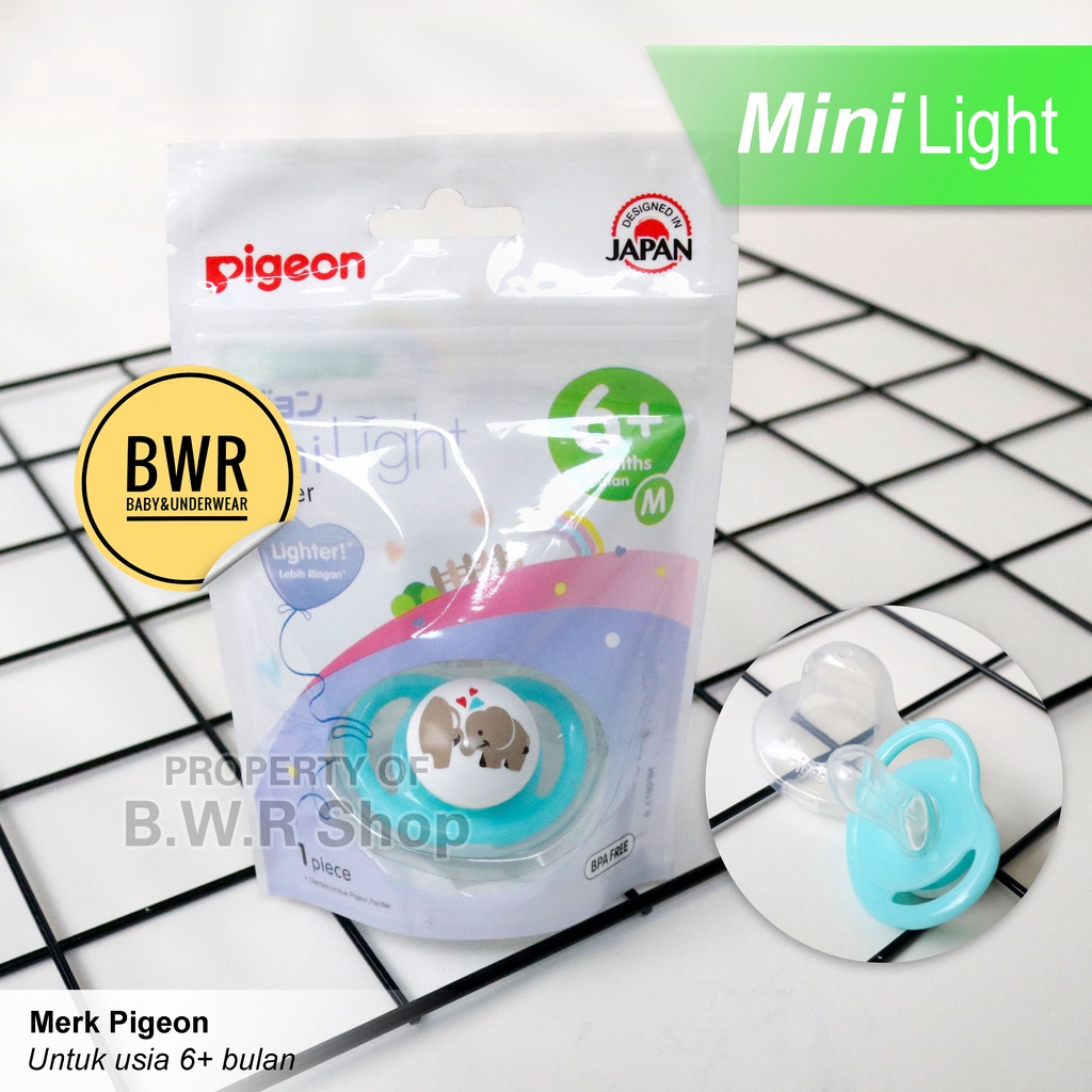 Empeng Pigeon Mini Light silicone Pacifier Ada Tutup Size M Minilight 6+ Bulan | Bwr IX