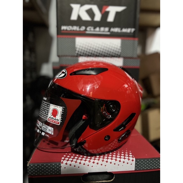 KYT GALAXY_SOLID FIRE RED (DOUBEL VISOR)