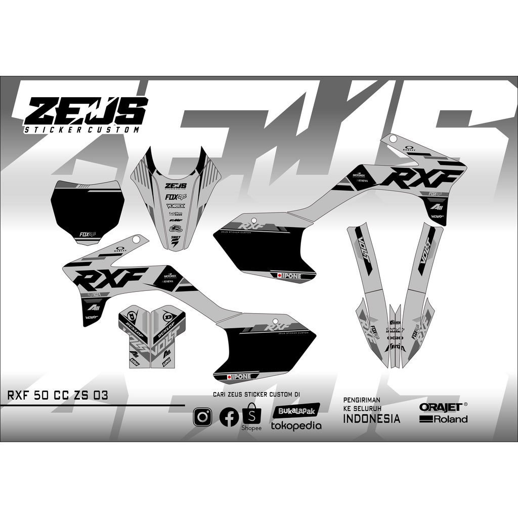 Decal Sticker - Stiker Dekal Rxf 50cc Mini Trail Zeus SC 03