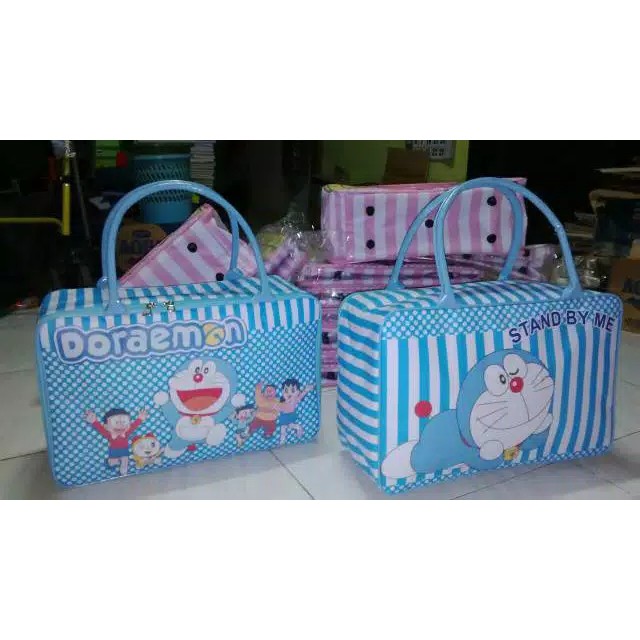 tas travel organizer koper jinjing tas koper tas mudik tas pakaian tas traveling karakter anak Dorae