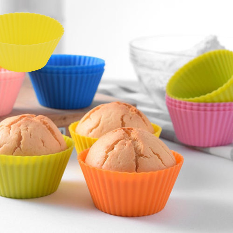 Cetakan Muffin Silikon Kue Cup Cake Muffin Puding Cupcake Silicone Bento / Muffin Cupcake Baking Molds Silicone Cake Mold