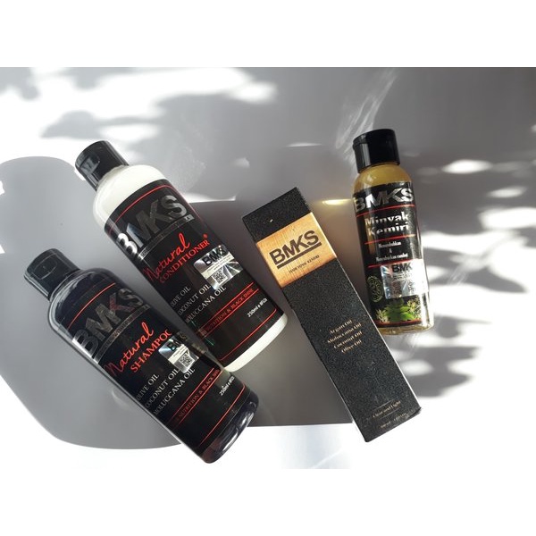 BMKS Natural Shampoo, Hair Tonic Kemiri, Minyak Kemiri 100% Original BPOM With Olive Oil, Coconut Oi