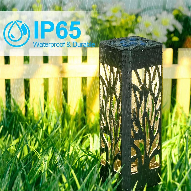 TaffLED Lampu Taman tenaga matahari Solar Panel lampu hias tancap taman rumput tanah kebun anti air Garden Ground Plug Warm Light LED Solar Garden Light Outdoor Solar Powered Lamp Lantern Waterproof Landscape Lighting for Pathway Patio Yard Decoration