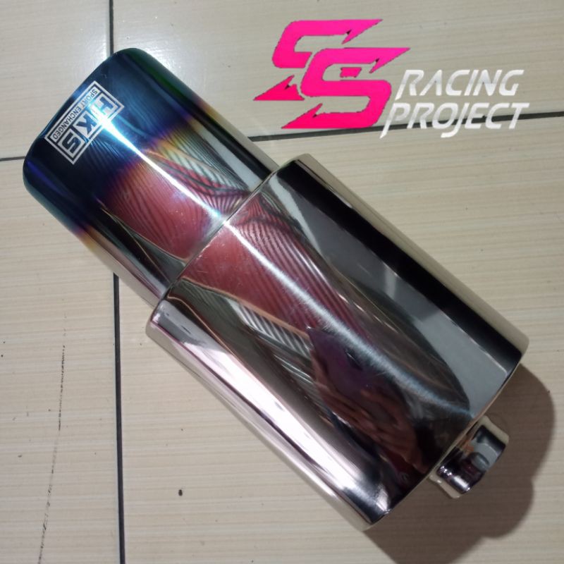 knalpot mobil HKS gepeng biru fullatenlis