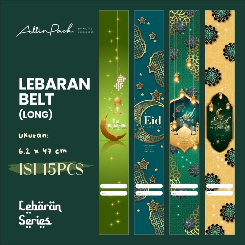 

isi 15pcs / UKURAN PANJANG / Pita Idul Fitri / Paper Belt Idul Fitri / Pita Parsel Hampers mewah / Paper Sleeve Lebaran