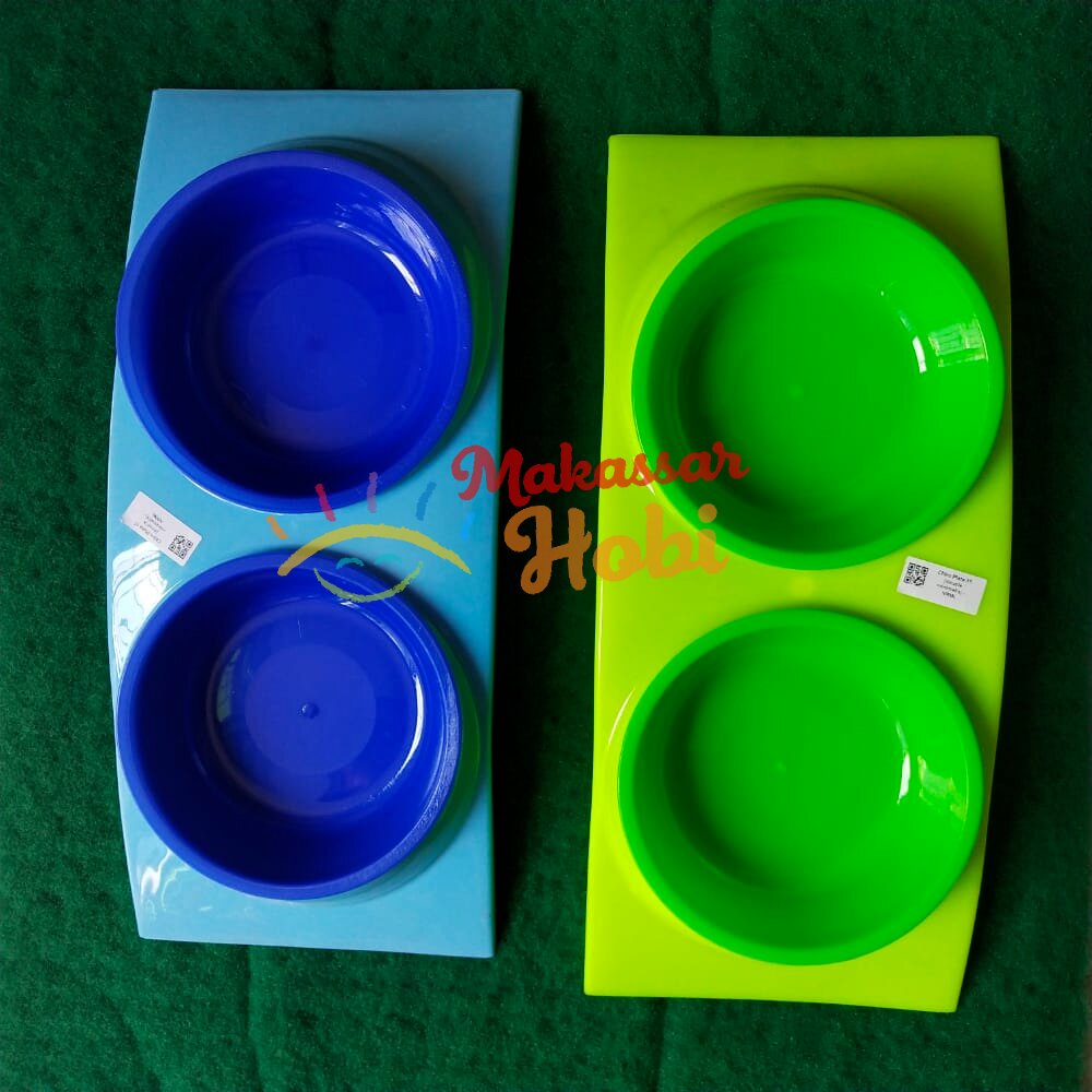 Mangkok Double Mini Chiro Plate 15 Set Tempat Makan Minum Hewan Kucing