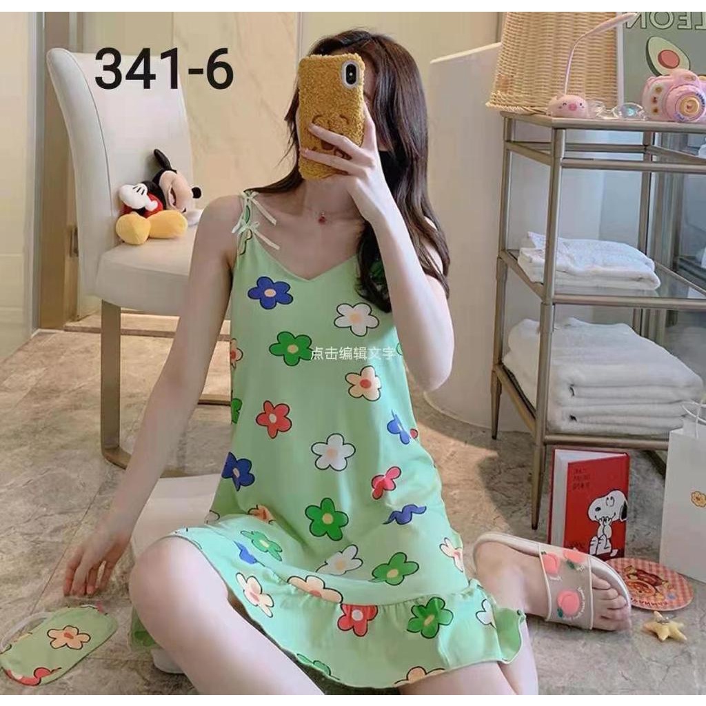 Baju tidur daster/ daster tali/ baju tidur piyama wanita daster spandek korea/piyama