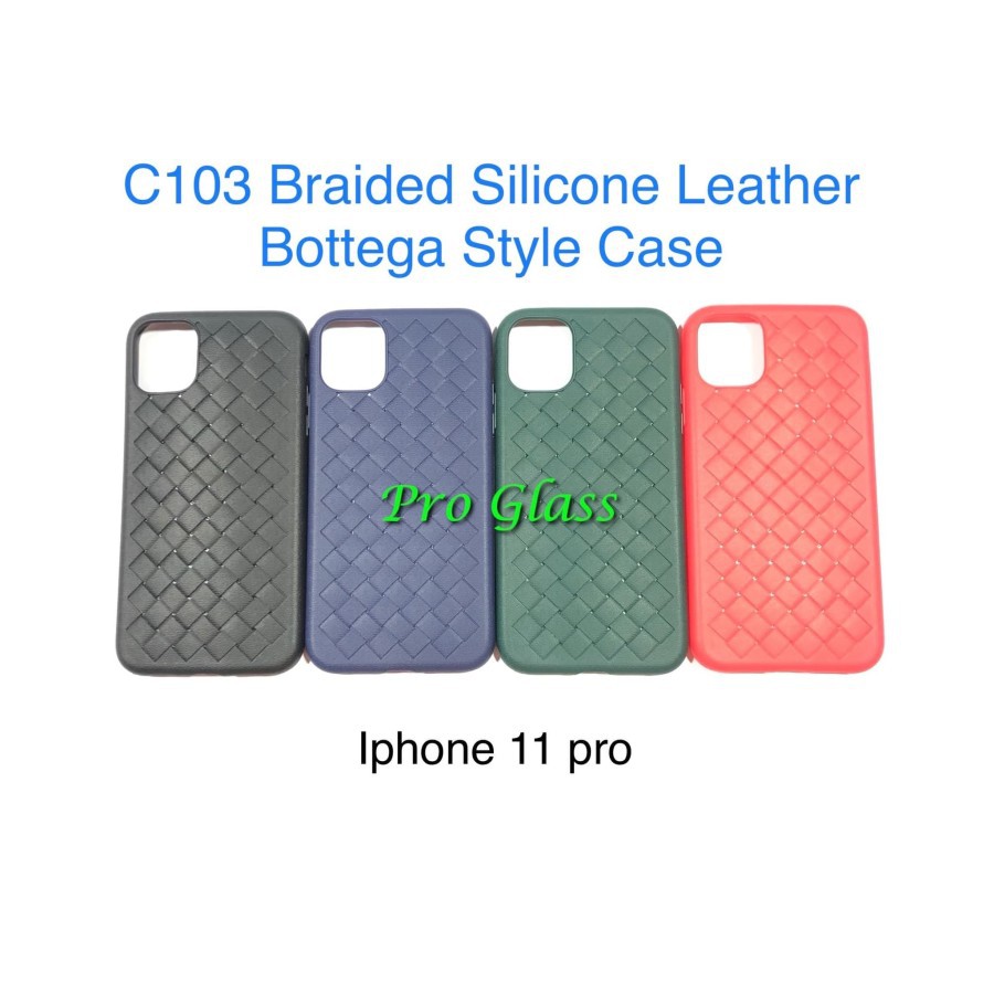 C103 Iphone 11 11 PRO 11 PRO MAX Premium Braided Leather Style Case / Kulit Anyam