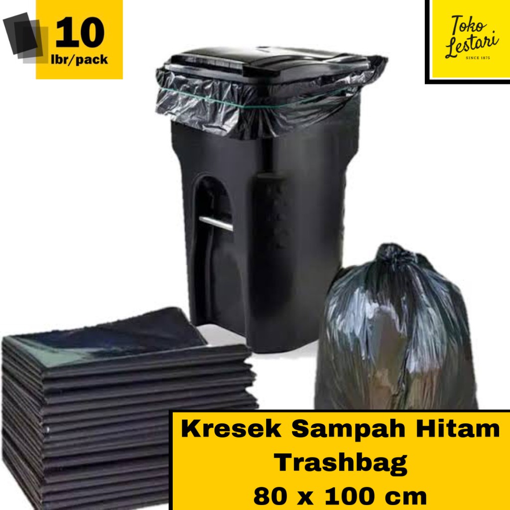 Kresek Sampah Plastik LOS Trashbag Hitam 80x100 cm isi 10 lbr