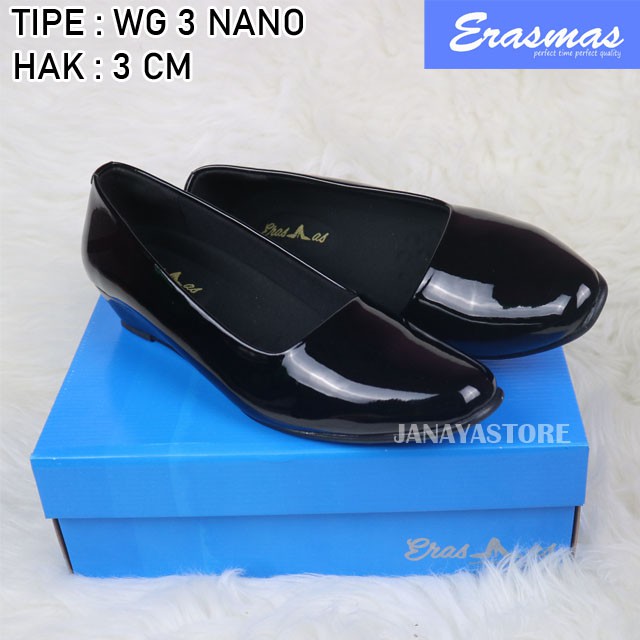 Sepatu Wedges Formal 3cm erasmas Wedges Persit Wedges Bhayangkari SATPOL PP Sepatu Wedges Erasmas