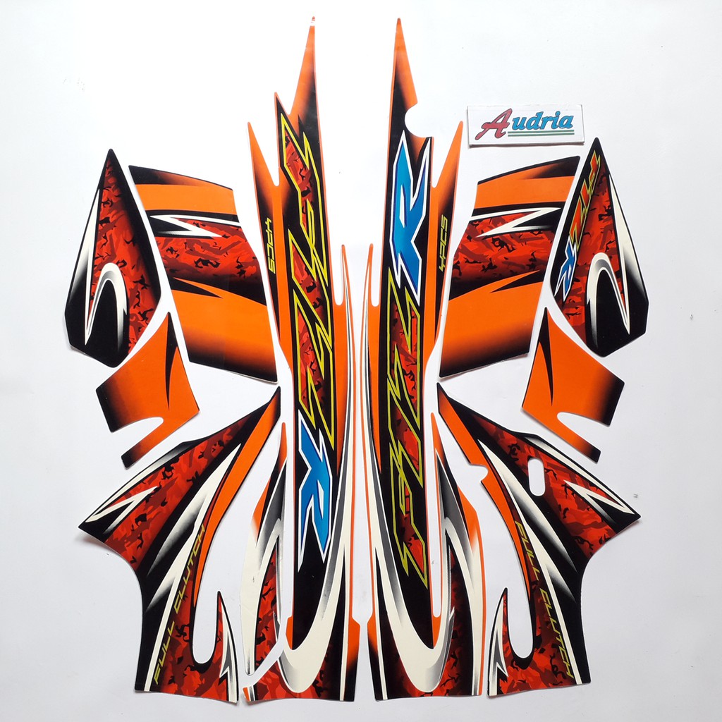 Sticker Striping Motor Yamaha F1ZR 2005 Orange