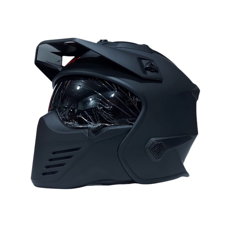 Helm JPX MX 726-R Hitam Doff Helm Full Face Half Face ORIGINAL