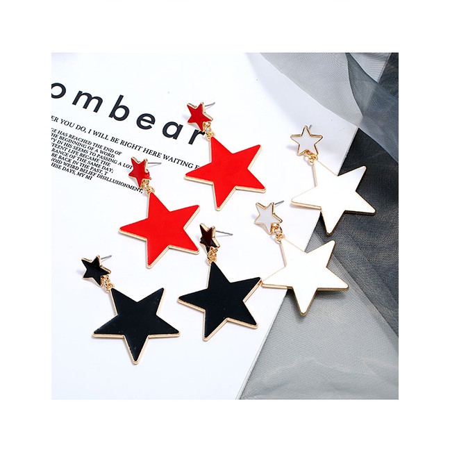 LRC Anting Tusuk Fashion Pentagram Acrylic Stud Earrings A60258