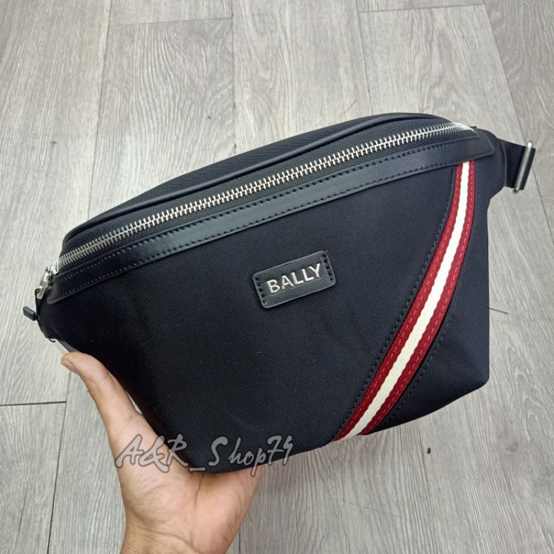 Waistbag Bally Logo list Samping Belt Bag Tas Pinggang Mirror Quality