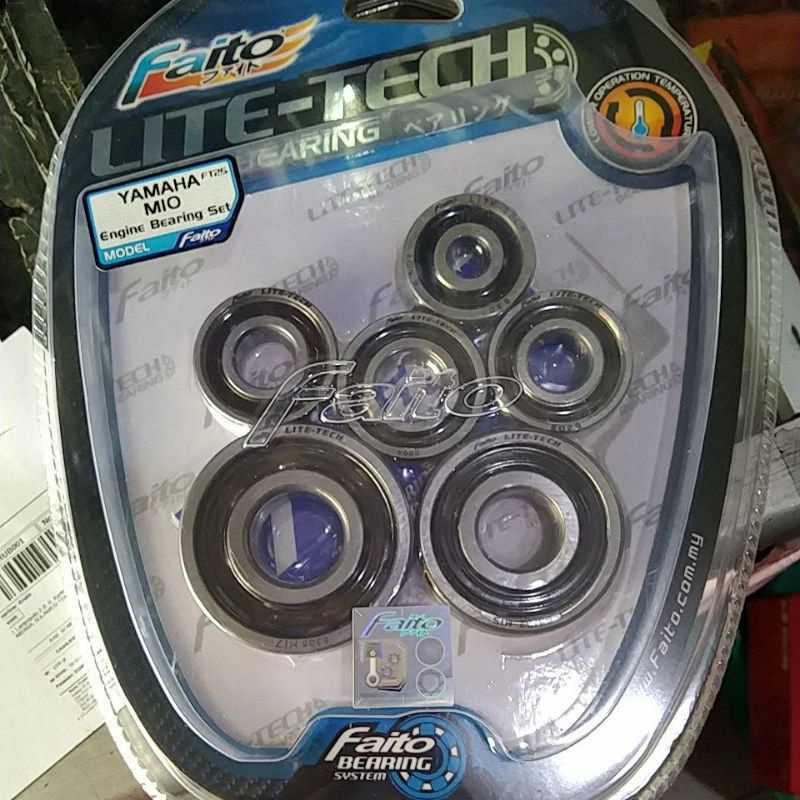 Bearing Bering Klaher Mesin Faito 1Set RX king Ninja R Ninja RR Mio Nouvo Satria Fu GSX KLX 150 DTracker 150 Jupiter z Vega R Lite Tech Laher mesin Fullset-Mio Nouvo