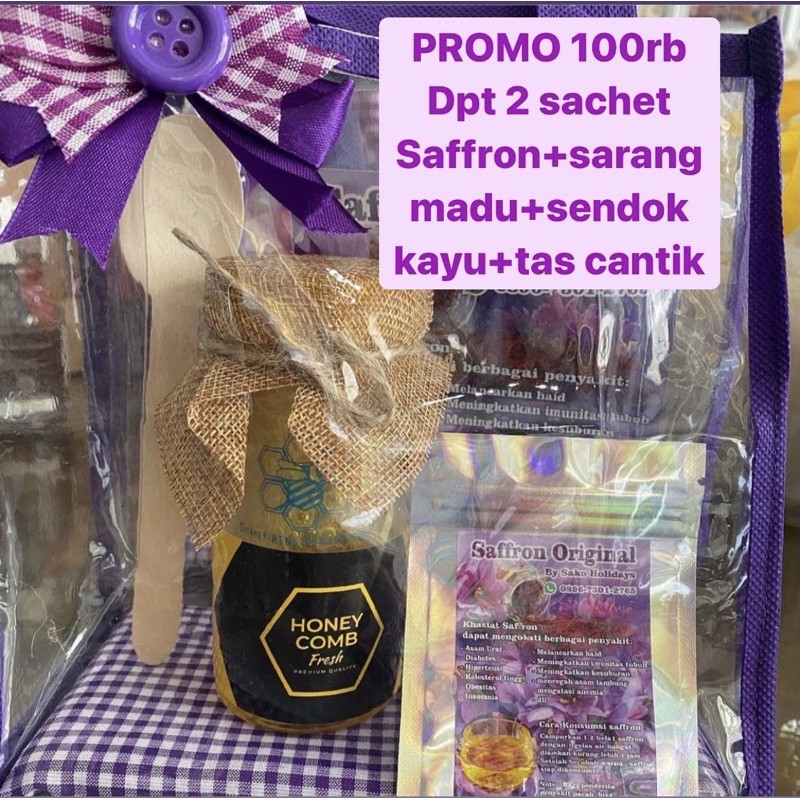 

Paket Saffron dan sarang madu/madu cair