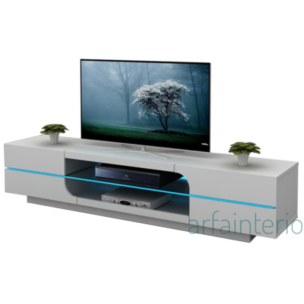 Meja Tv / Tv Stand White Glossy Minimalis