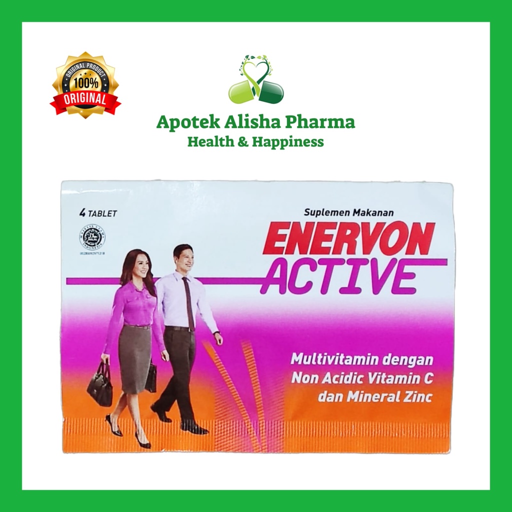 Enervon C Tablet (Strip 4tablet) Enervon Active (Strip 4tablet) - Enervon Aktif Tablet / Enervon-C / Multivitamin Mineral / Daya Tahan Tubuh